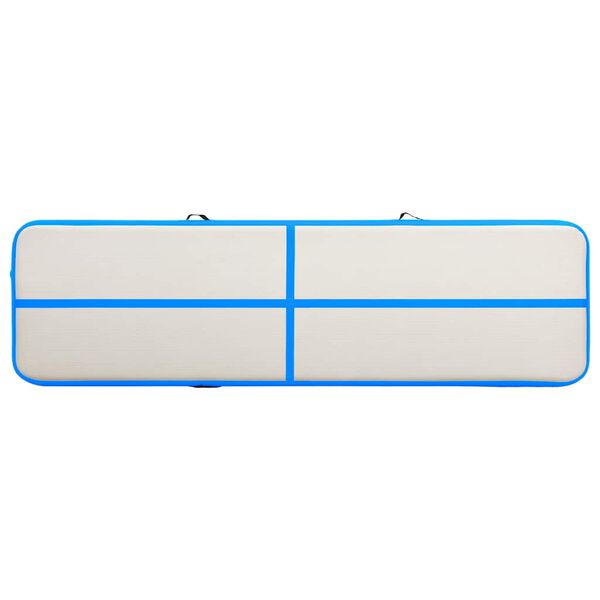 vidaXL Tapis gonflable de gymnastique avec pompe 800x100x20cm PVC Bleu