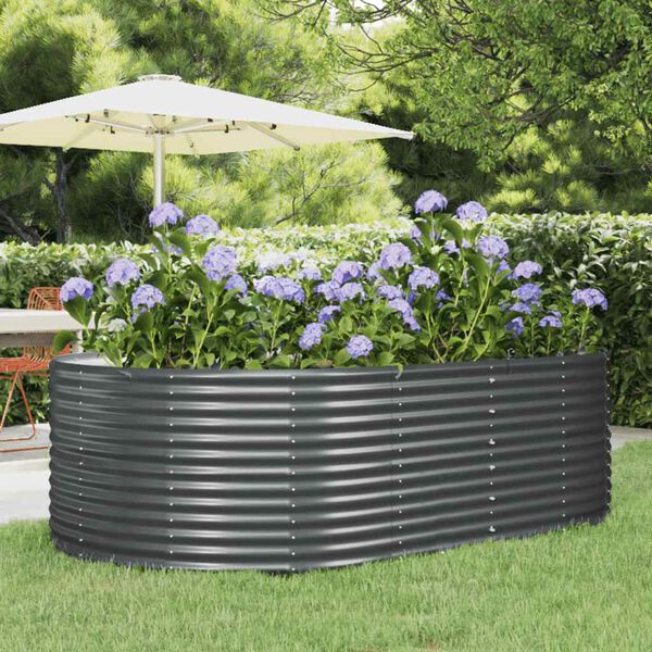 vidaXL Jardini&egrave;re sur&eacute;lev&eacute;e Anthracite 212 x 140 x 68 cm Acier galvanis&eacute;