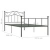 vidaXL Cadre de lit sans matelas gris m&eacute;tal 100x200 cm