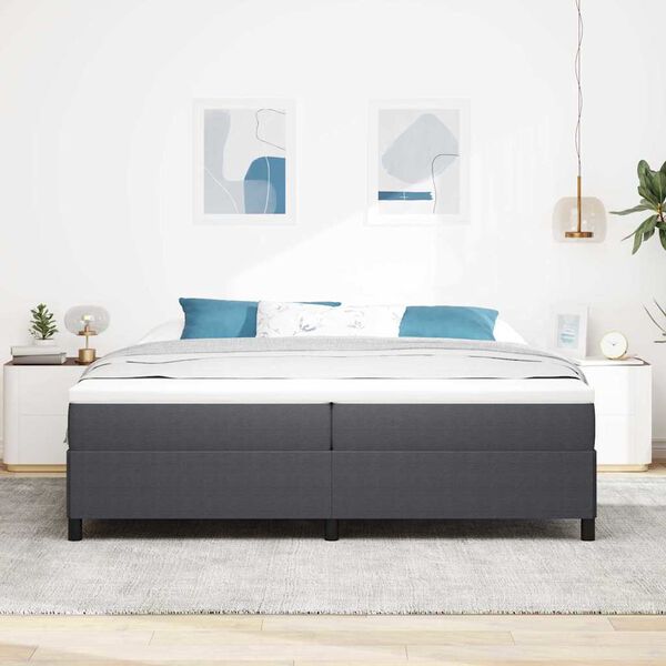 vidaXL Lit &agrave; ressorts Gris fonc&eacute; 200 x 200 cm Velours