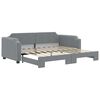 vidaXL Lit de jour avec lit gigogne gris clair 90x190 cm tissu