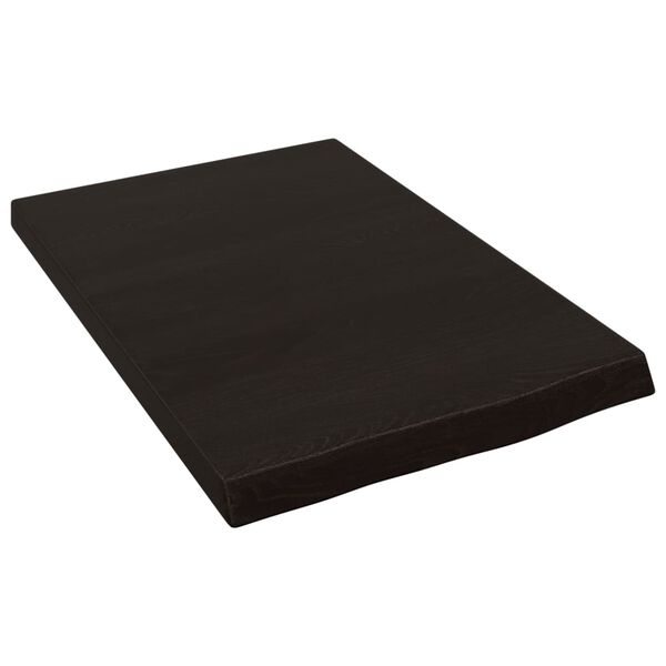 vidaXL Comptoir de salle de bain marron fonc&eacute; bois massif trait&eacute;
