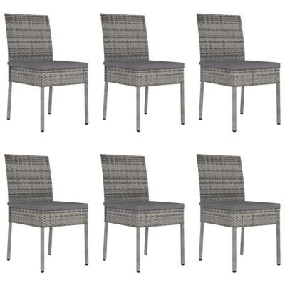 vidaXL Ensemble à manger de jardin 7 pcs Résine tressée Gris