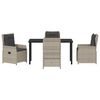 vidaXL Ensemble de salle &agrave; manger pour jardin 5 pcs Gris clair