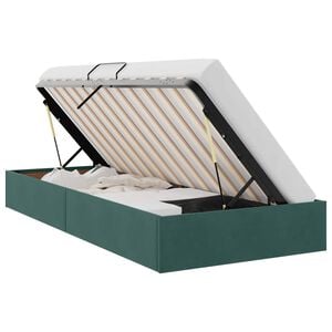 vidaXL Cadre de lit ottoman Vert fonc&eacute; 90 x 200 cm Velours