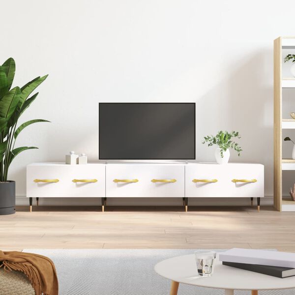 vidaXL Meuble TV blanc 150x36x30 cm bois d'ing&eacute;nierie
