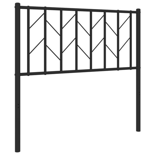 vidaXL T&ecirc;te de lit m&eacute;tal noir 90 cm
