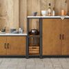 vidaXL Rangement de cuisine avec &eacute;tag&egrave;re Rouill&eacute; 60 x 50 x 92 cm Acier
