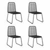 vidaXL Chaises d'ext&eacute;rieur lot de 4 R&eacute;sine tress&eacute;e Noir
