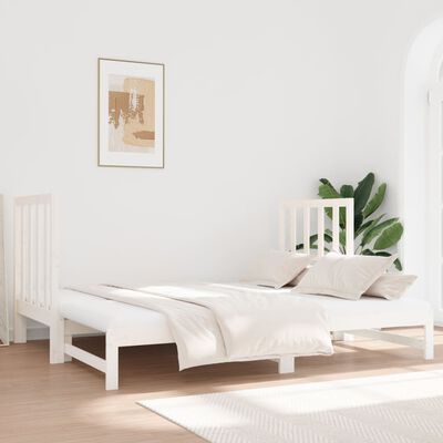 vidaXL Lit coulissant sans matelas blanc 2x(90x190) cm