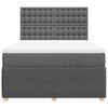 vidaXL Sommier &agrave; lattes de lit avec matelas Gris fonc&eacute; 140x200cm Tissu