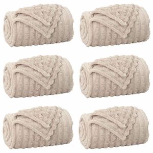 vidaXL Couvertures &agrave; jeter 6 pc Beige 150 x 130 cm 2.85 kg Polaire