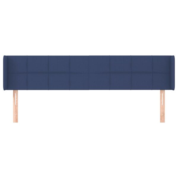 vidaXL T&ecirc;te de lit avec oreilles Bleu 203x16x78/88 cm Tissu