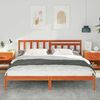 vidaXL Cadre de lit avec t&ecirc;te de lit Brun cire 200 x 200 cm Pin massif