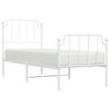 vidaXL Cadre de lit m&eacute;tal sans matelas avec pied de lit blanc 80x200cm
