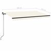 vidaXL Auvent manuel r&eacute;tractable avec LED 450x350 cm Cr&egrave;me
