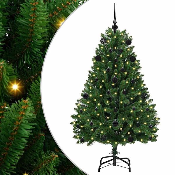 vidaXL Sapin de No&euml;l artificiel avec 150 LED Vert 150 cm PVC et m&eacute;tal