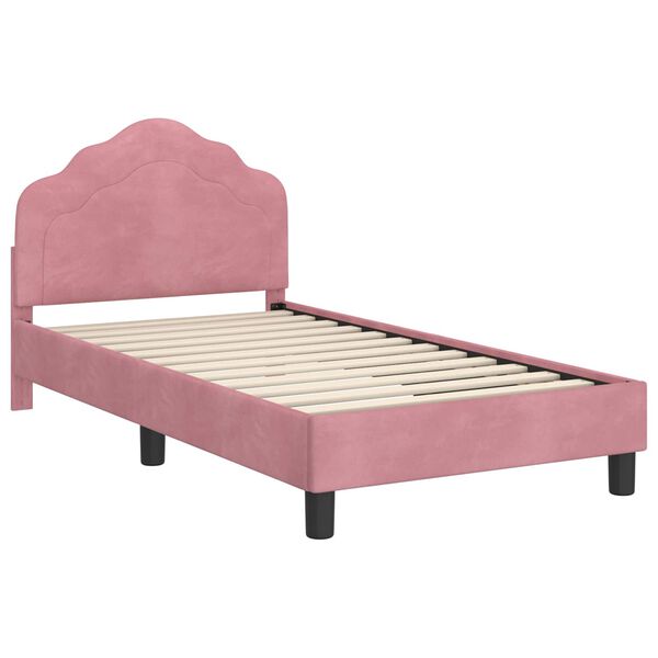 vidaXL Cadre de lit pour enfants avec t&ecirc;te de lit Rose 80 x 160 cm