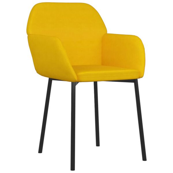 vidaXL Chaises à manger lot de 2 Jaune Velours