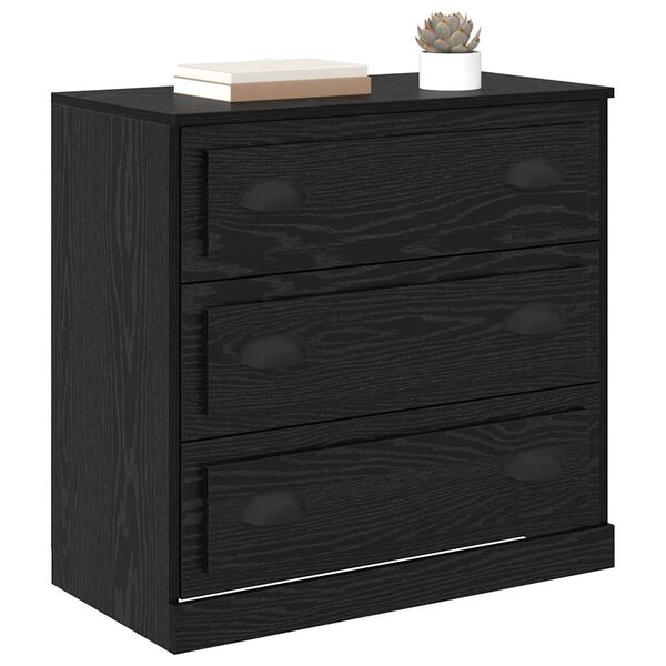 vidaXL Buffet Ch&ecirc;ne noir 70 x 35,5 x 67,5 cm Bois d'ing&eacute;nierie
