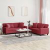 vidaXL Ensemble de canap&eacute;s 2 pcs et coussins rouge bordeaux similicuir