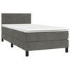 vidaXL Sommier &agrave; lattes de lit et matelas et LED Gris fonc&eacute; 80x200 cm