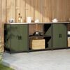 vidaXL Ensemble de rangement cuisine avec &eacute;tag&egrave;re 3 pcs Vert olive