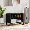 vidaXL Cabinet &agrave; chaussures avec stockage Ch&ecirc;ne noir 60 x 35 x 44 cm
