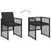 vidaXL Ensemble &agrave; manger de jardin coussins 7 pcs noir r&eacute;sine tress&eacute;e