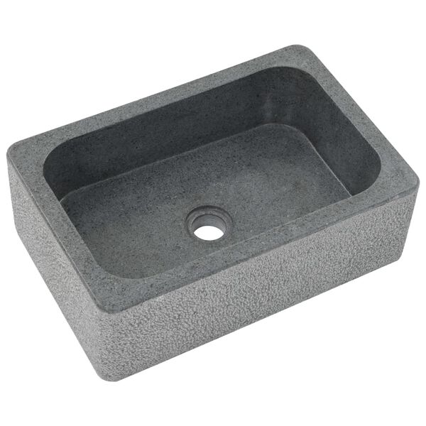 vidaXL Lavabo 45 x 30 x 15 cm Pierre de rivière Noir