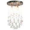 vidaXL Plafonnier avec perles de cristal Argent&eacute; Sph&egrave;re 3 ampoules G9