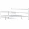 vidaXL Cadre de lit m&eacute;tal sans matelas et pied de lit blanc 150x200 cm