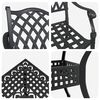 vidaXL Ensemble de tables de jardin 5 pcs Noir Aluminium coul&eacute;