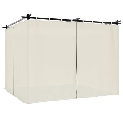 vidaXL Tonnelle avec rideaux crème 3x3 m acier