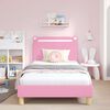 vidaXL Cadre de lit pour enfants avec t&ecirc;te de lit Rose 90 x 190 cm