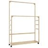 vidaXL Porte-v&ecirc;tements et &eacute;tag&egrave;res et roulettes 90x35x155 cm bambou
