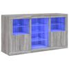 vidaXL Buffet avec lumi&egrave;res LED sonoma gris 123x37x67 cm