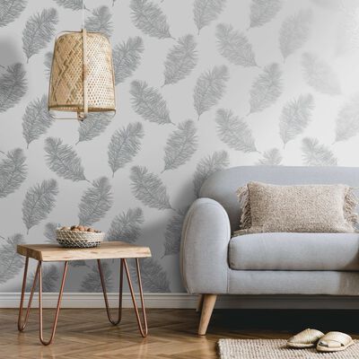 DUTCH WALLCOVERINGS Papier peint Fawning Feather Gris clair