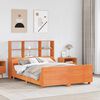 vidaXL Lit biblioth&egrave;que sans matelas cire marron 135x190cm bois massif