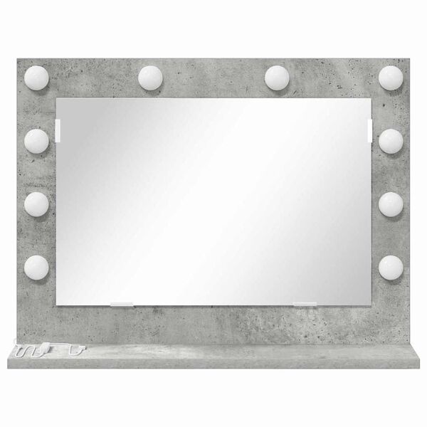 vidaXL Miroir de vanité avec miroir Gris béton 60 x 45 x 18 cm