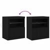 vidaXL Buffet LED Noir 60,5 x 37 x 67 cm Bois d'ing&eacute;nierie