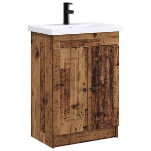 vidaXL Ensemble de mobilier de salle de bain Bois ancien