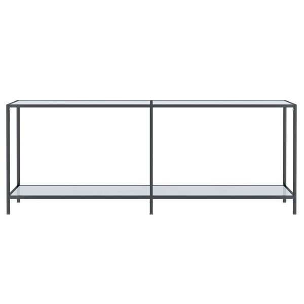 vidaXL Table console Blanc 200x35x75,5 cm Verre tremp&eacute;