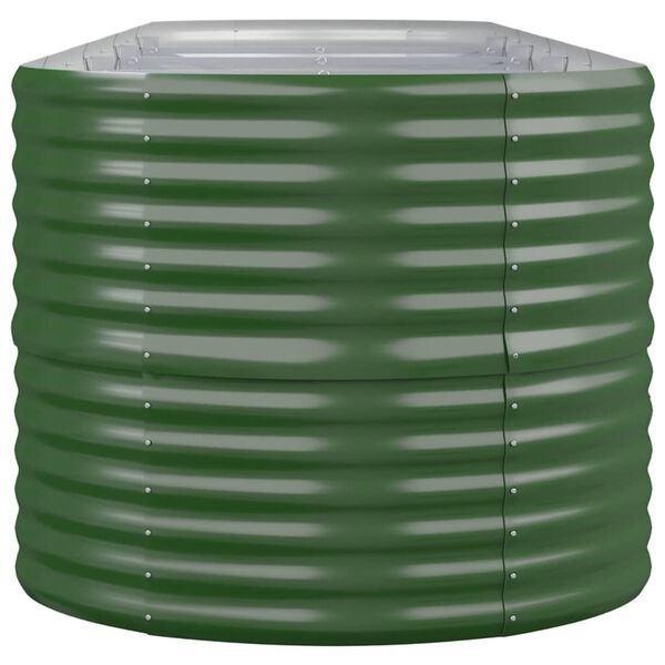 vidaXL Lit sur&eacute;lev&eacute; de jardin Acier galvanis&eacute; 368x80x68 cm Vert