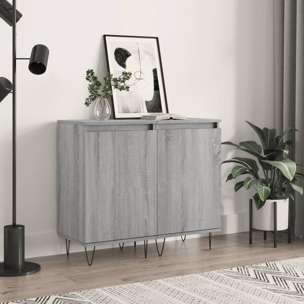 vidaXL Buffets 2 pcs sonoma gris 40x35x70 cm bois d'ing&eacute;nierie
