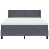 vidaXL Lit &agrave; ressorts avec matelas Gris fonc&eacute; 190 x 140 cm Velours