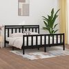 vidaXL Cadre de lit sans matelas noir bois massif de pin 200x200 cm