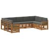 vidaXL Ensemble de canap&eacute; d'angle 7 pcs Naturel et Anthracite
