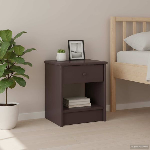 vidaXL Table de chevet Marron fonc&eacute; 35x30x40 cm Bois de pin massif