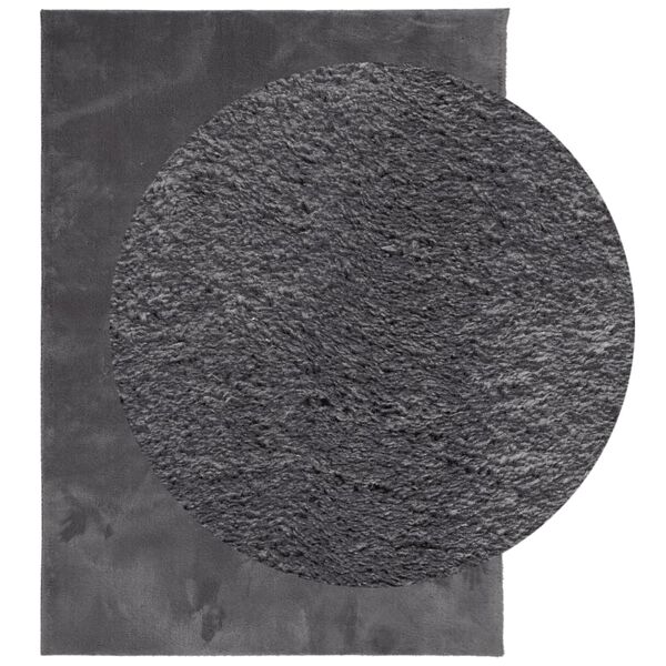 vidaXL Tapis HUARTE &agrave; poils courts doux lavable anthracite 240x340 cm